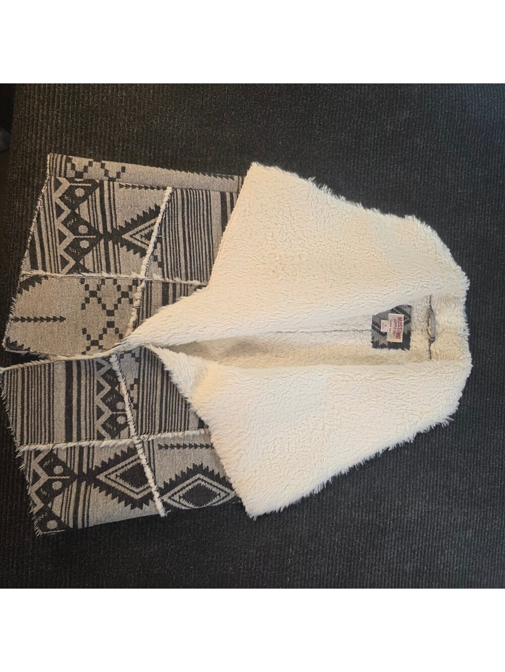 Pendleton Tribal Pattern Wool Vest with Sherpa Lining